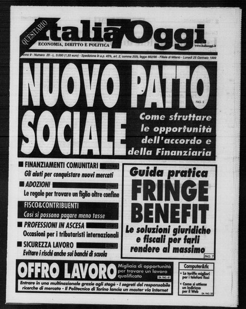 Italia oggi : quotidiano di economia finanza e politica